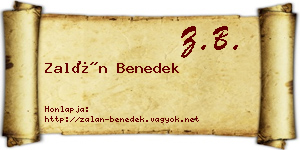 Zalán Benedek névjegykártya